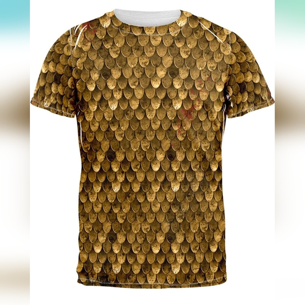 Old Glory Battle Damage Bronze Scaled Armor Tee